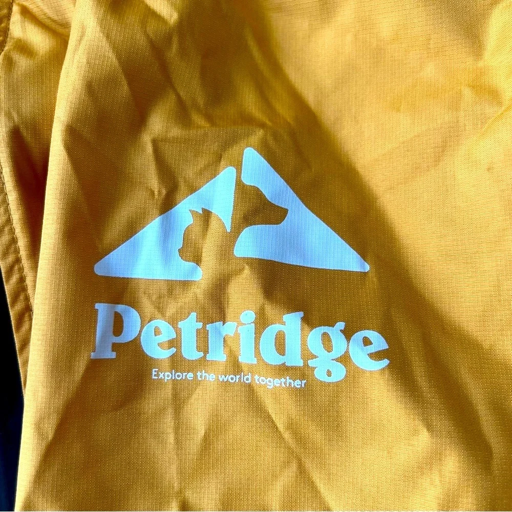 Porridge Hooded Dog Raincoat Reflective Jacket w clear visor Sz 55/M-L